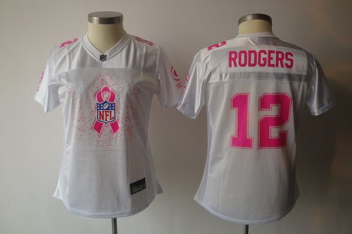 Packers #12 Aaron Rodgers White 2011 Breast Cancer Awareness Stitched NFL Jersey